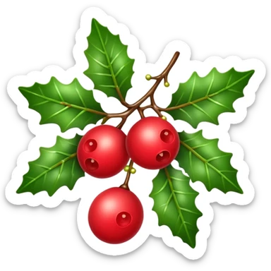 Holly berry on mistletoe sticker
