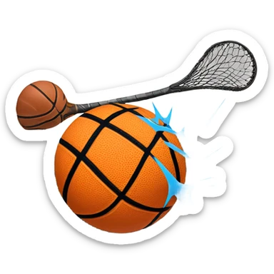 Lacrosse stick smashing a basketball  sticker