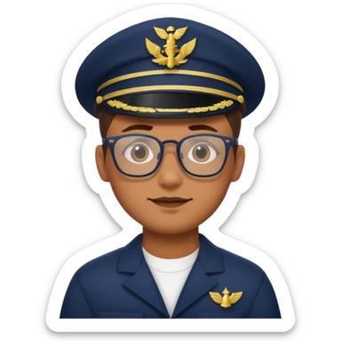 A navy sailor with glasses  sticker