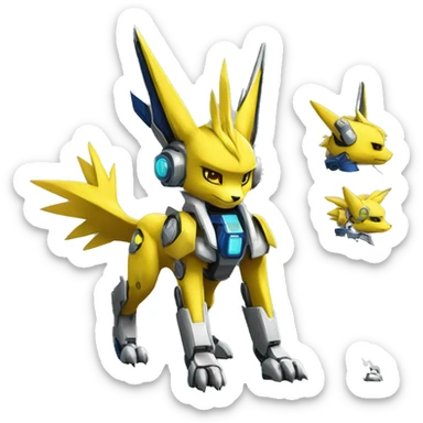 Renamon-Jolteon-Zeraora-medabot-mecha full body sticker