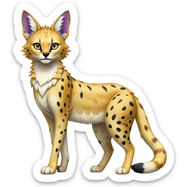Epic Edgy Colorful ethereal eldritch Sergal-Serval-Fionbri sticker