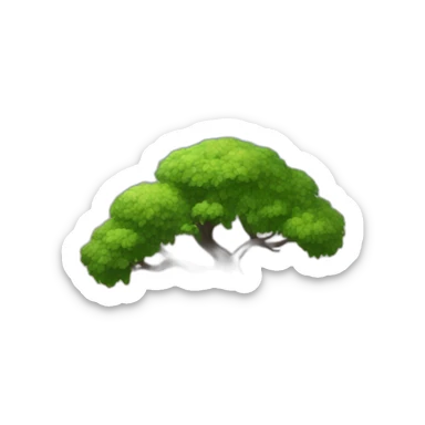 montagne noir avec un peu d'arbre avec un arc-en-ciel sticker