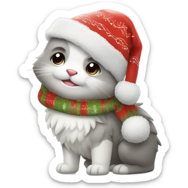 Cute rare christmas animals with Winter Accessoires  sticker