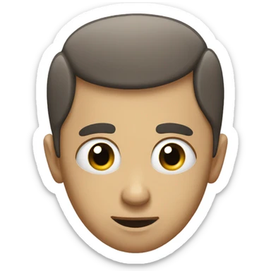 A provoking face with Baldness and hair on the sides sticker