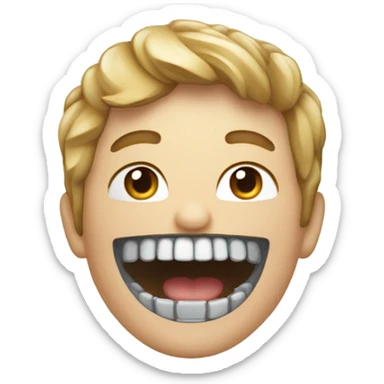 Person with realistic braces  sticker