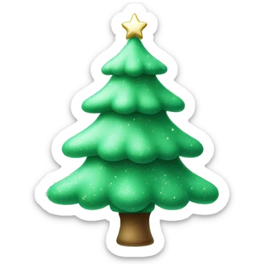 Small minty green Christmas tree with subtle sparkles sticker