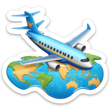 emoji de viaje, algo como un avion  dirigiendose a un destino en un mapa sticker