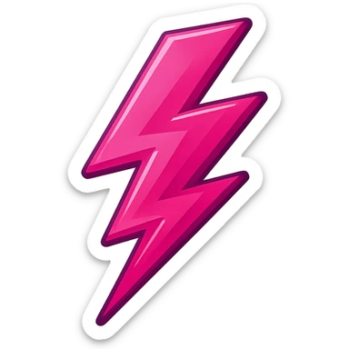 bold and energetic pink lightning bolt emoji sticker