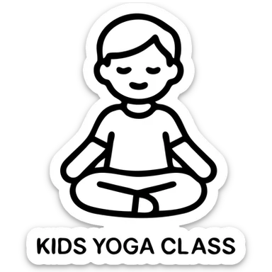 icon on the theme of kids yoga classes.  sticker