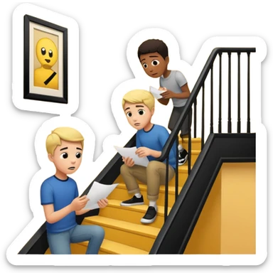 Eli figures out the clues to escape but rex rips the paper because he didn't want them to get out. And they figure out the code because they were being smart and using their brains. It takes place in the Yellow Room, the stairwell. Which gives a nerverackng scared vibe. less cartoon ish sticker