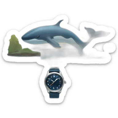 here comes you fog watch ohh and a whale is blowing after it  sticker