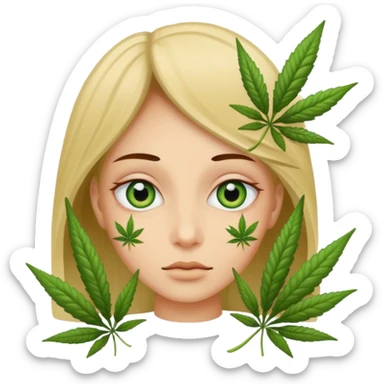 😍 replace heart eyes with weed plant eyes sticker