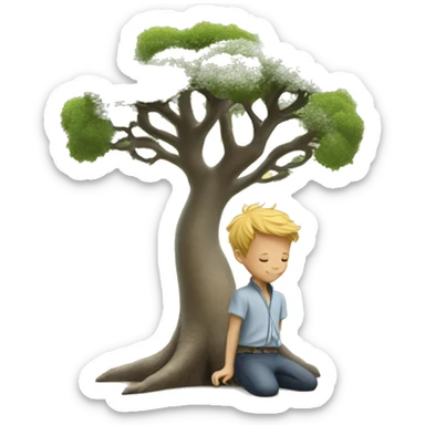 The little prince by the baobab tree sticker
