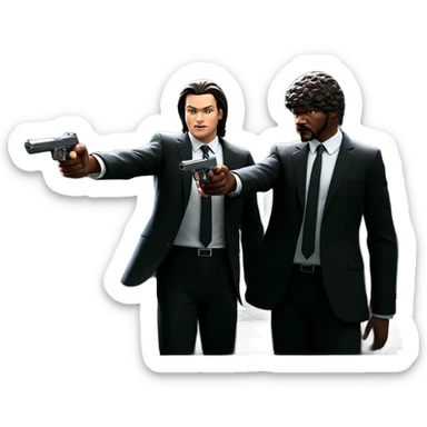 boys in suits with weapons sticker