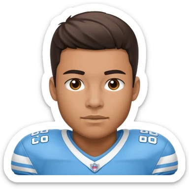 College football player in  Carolina Blue color  sticker