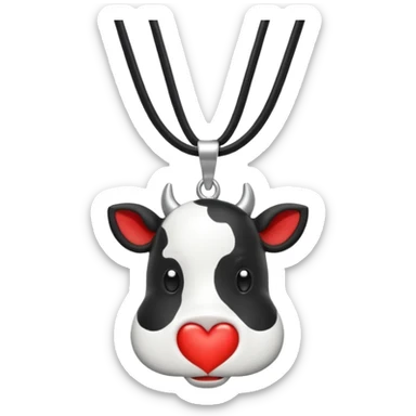 i need combination of this two emojis for making a neckless ❤️🐮 the desing must be simple so it can make easily sticker