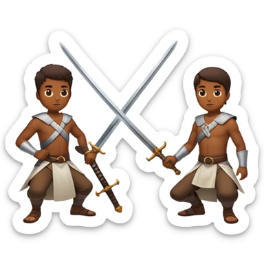 the sword on the floor and a mirror person sticker