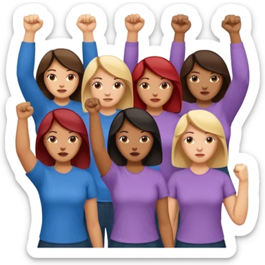 this are just a bunch of women, why this should be a good symbol for feminism? could there be a raised fist including typical feminism symbolic language? sticker