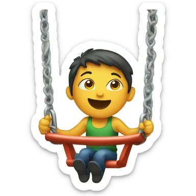 child in a playground swing  sticker