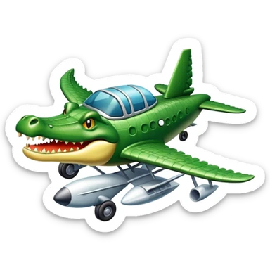 Cocodrilo combinado con avión sticker