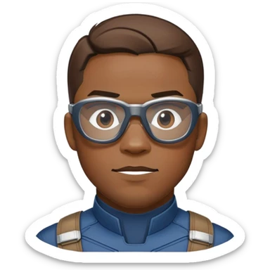 sam wilson with side-whiskers wear safety glasses from  from captain america: civil war sticker