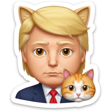 Trump with a cat sticker