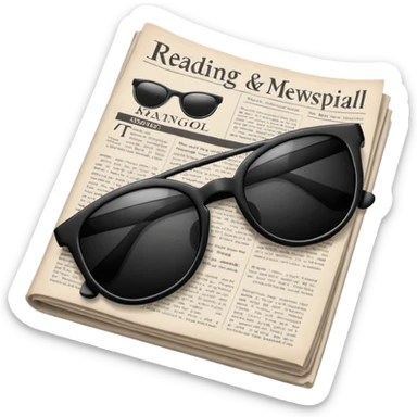 Sunglasses on newspaper sticker