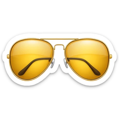 golden-yellow aviator Glasses sticker
