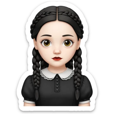 wednesday adam’s 2 braids sticker