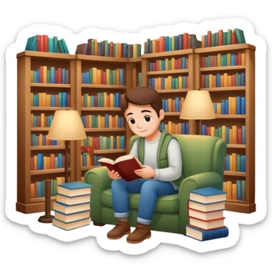 Cute and cozy bookstore sticker