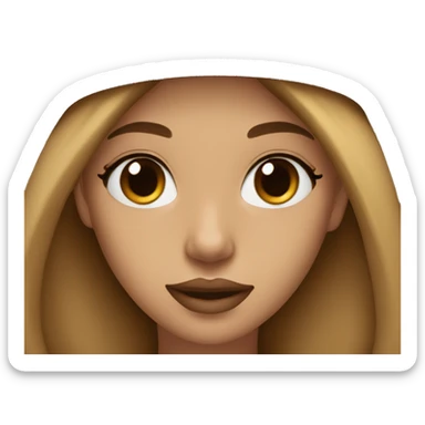 A beautiful woman wearing a black cap and black sweatshirt, big lips, brown straight long hair.  sticker