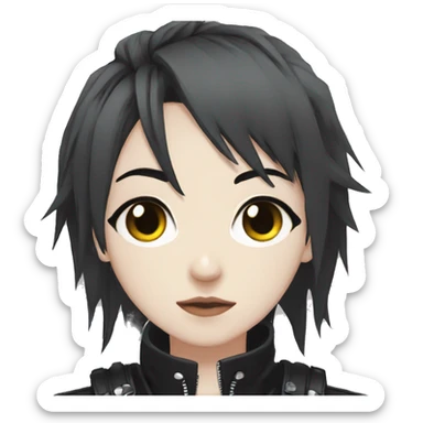 Edgy anime punk gothic tomboy sticker
