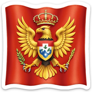 Bandera de españa con un águila en el escudo sticker