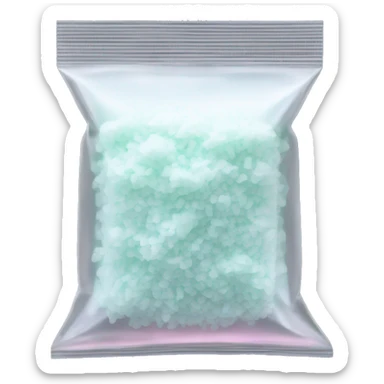 White Salt filling half of a small clear FLUORESCENT baggie with no face  sticker