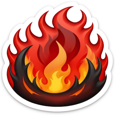 hell view with Red and black with fire, devily sticker