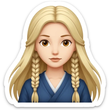 Empowered woman enjoying long tied hairs sticker