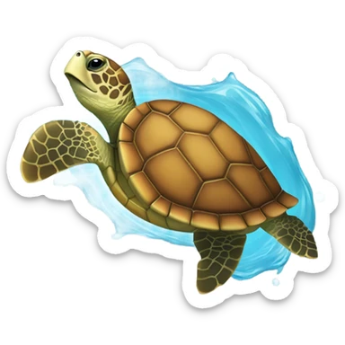 Sea turtle swimming sticker