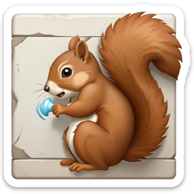 The squirrel hits his head against the wall three times and gets a concussion. sticker