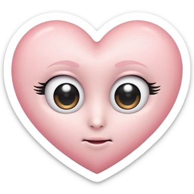 Light pink heart 🍜 with big white sticker