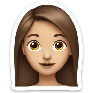 a girl with long dark brown hair with red coloring that covers almost all of her hair, brown eyes, light skin tone  sticker