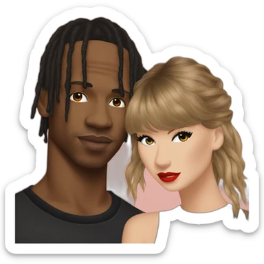 travis scott and taylor swift album cover sticker