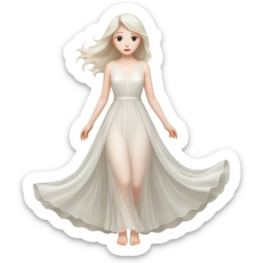 creepy ghost woman sticker