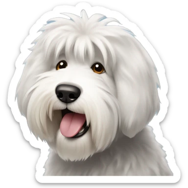 Old english sheepdog with tongue sticking out sticker