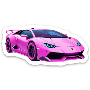 neon Lamborghini with cyber punk sticker