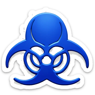 Blue biohazard sticker