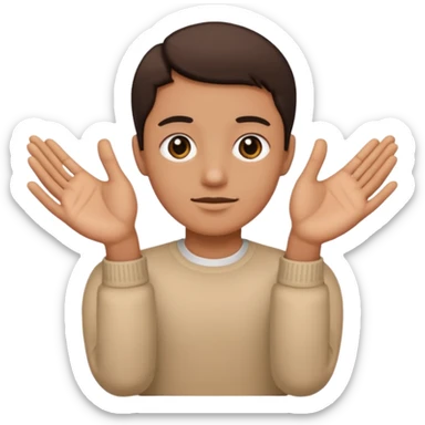 Tête qui a 2 mains l’une qui tient un 6 l’autre un 7 sticker