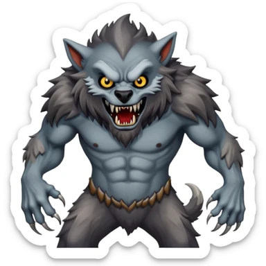 Werewolf mixed with a monster  full body tall and creepy  sticker
