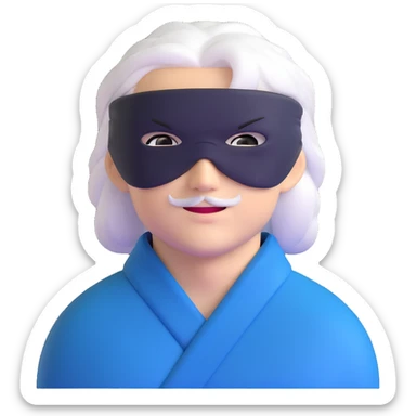 Satoru Gojo from Jujutsu Kaisen with white hair, blindfold, black and blue outfit, confident smirk sticker
