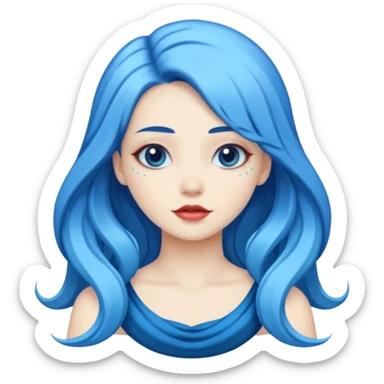 mythological siren blue hair sticker