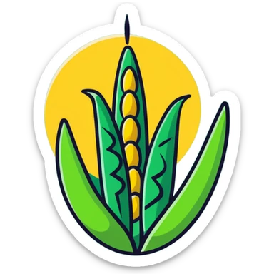 Minimalist Maya corn and sun symbols as message indicators, only white and deep green colors, flat design with clean lines sticker